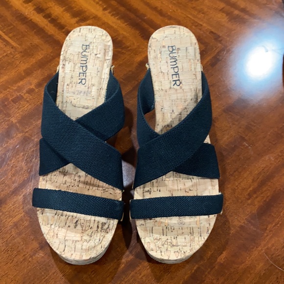 Black Wedge Sandal - Picture 3 of 4